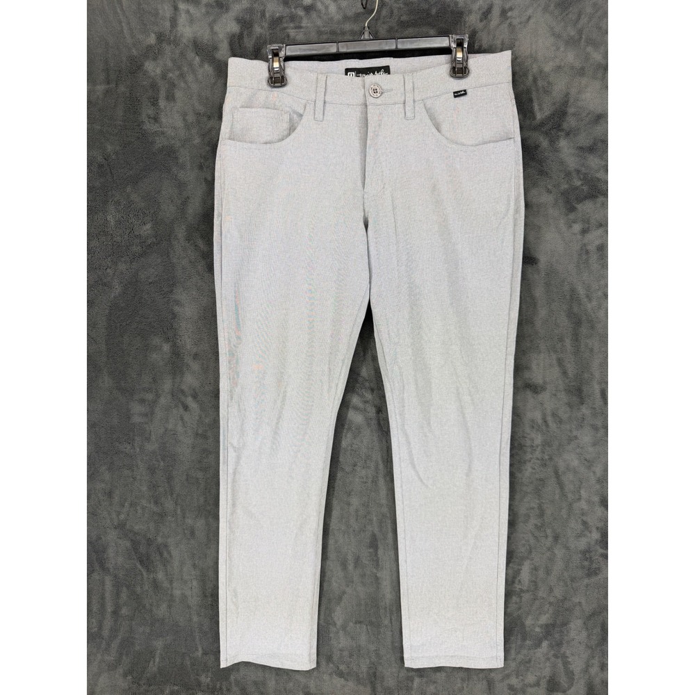 TravisMathew Golf Pants Mens 32 Gray Heathered Stretch Performance 5-Pocket Pant